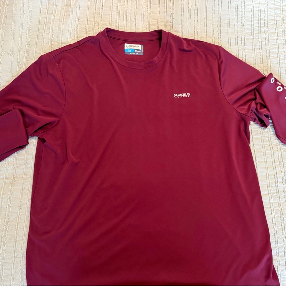 Magellan Outdoors Men's Burgundy Long Sleeve Tee